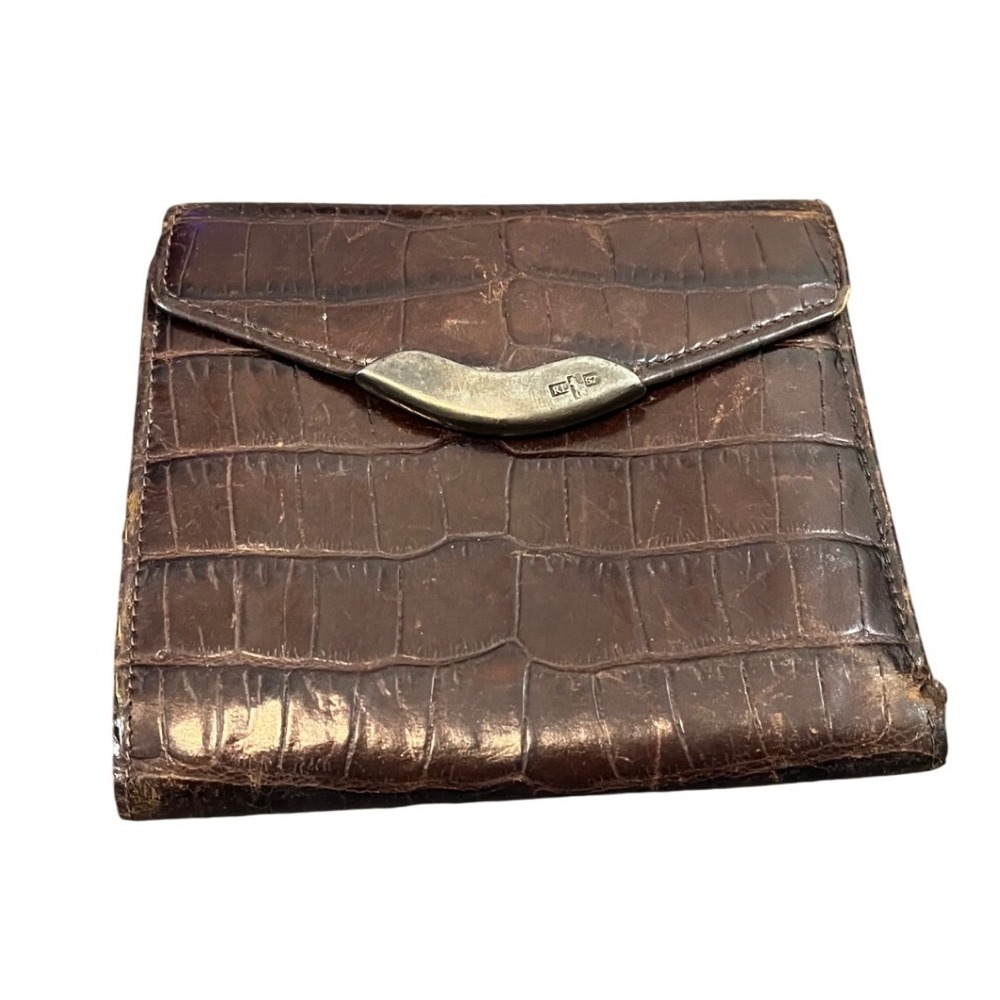 Vintage Ralph Lauren Alligator Leather Snap Ladies Wallet Sterling Sliver Clasp